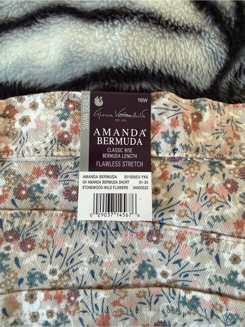 Gloria Vanderbilt Amanda Bermuda Shorts Women’s 16W Floral Stretch NWT - Picture 7 of 11